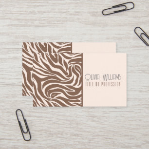 Carte De Visite Elégant Zebra Mocha Motif
