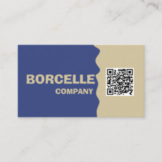 Carte de visite élégante à code QR bleu