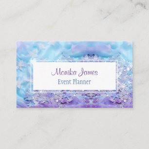 Carte De Visite Elégante Aqua et Violet Lilac Shimmer Parties scin