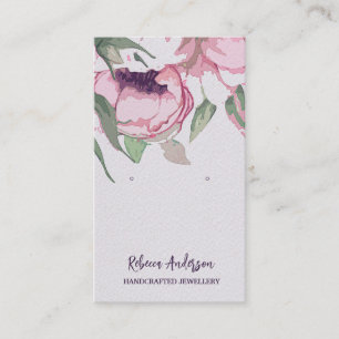 Carte De Visite Elégante aquarelle Boucles d'oreilles florales