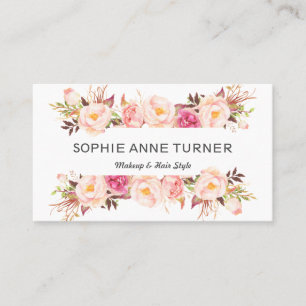 Carte De Visite Elégante aquarelle cadre de maquillage