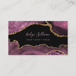 Carte De Visite élégante aquarelle couleur foncé mauve agate