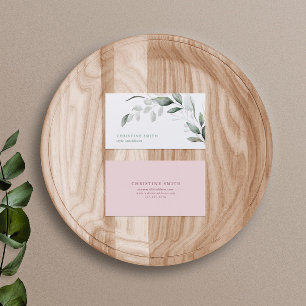 Carte De Visite Elégante aquarelle Eucalyptus Vert simple
