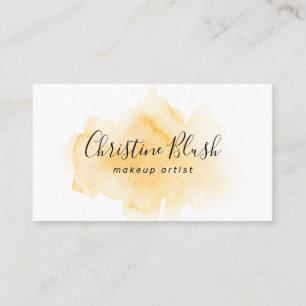Carte De Visite Élégante Aquarelle jaune soleil Splash MUA