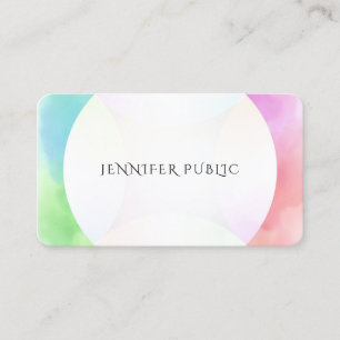 Carte De Visite Elégante aquarelle Moderne Design simple Modèle