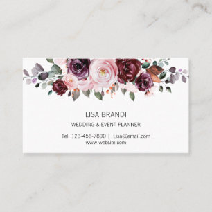 Carte De Visite Elégante aquarelle moderne verdure fleurie