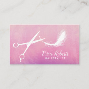 Carte De Visite Elégante aquarelle pour ciseaux et plumes