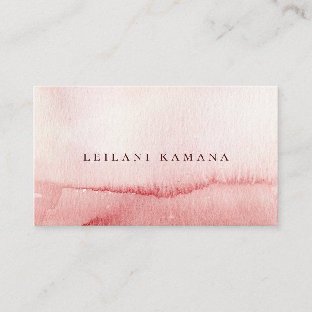 Carte De Visite Elégante aquarelle rose ombre (Devant)