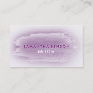 Carte De Visite Elégante aquarelle simple éclaboussure violet gris