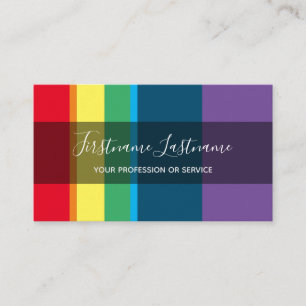 Carte De Visite Élégante bande de couleur arc-en-ciel minimale