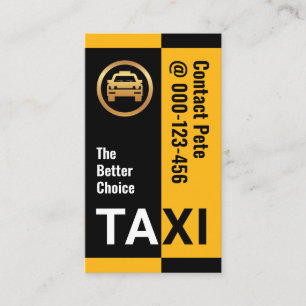 Carte De Visite Élégante bande de taxis noirs jaunes