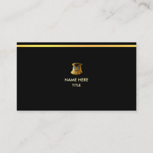 Carte De Visite Elégante bande dorée sur noir