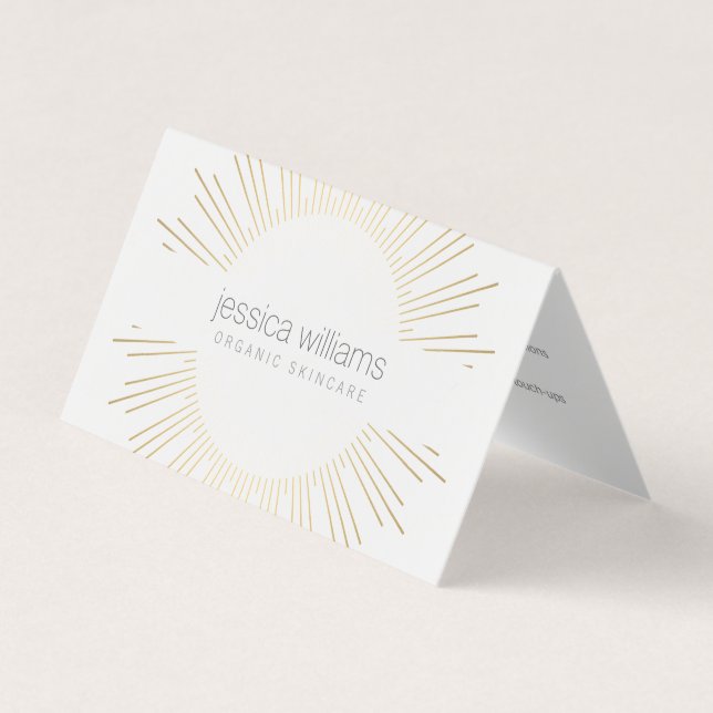 Carte De Visite Elégante Beauté Gold Sunburst Lash Aftercare (Devant)