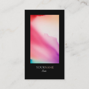 Carte De Visite Elégante bordure noire en aquarelle