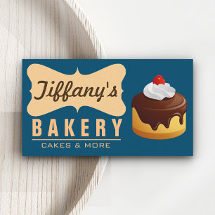 Carte De Visite Élégante boulangerie de gâteau sucré rétro
