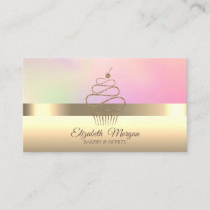 Carte De Visite Élégante boulangerie professionnelle Cupcake