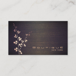 Carte De Visite Elégante Boutique Bois Grain Texture Look