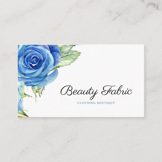 Carte De Visite Élégante boutique de vêtements Rose bleu (Devant)