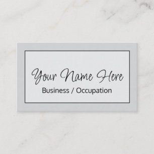 Carte De Visite Elégante calligraphie gris moderne