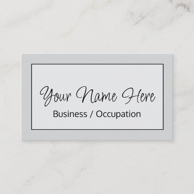 Carte De Visite Elégante calligraphie gris moderne (Devant)