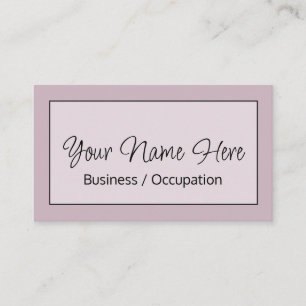 Carte De Visite Élégante calligraphie rose pâle mauve moderne