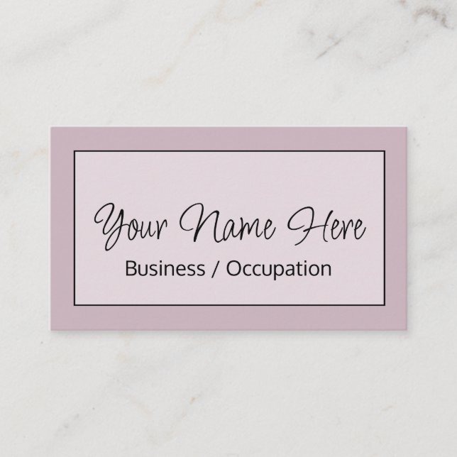 Carte De Visite Élégante calligraphie rose pâle mauve moderne (Devant)