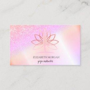 Carte De Visite Élégante Chic Bokeh femmes Silhouette Lotus