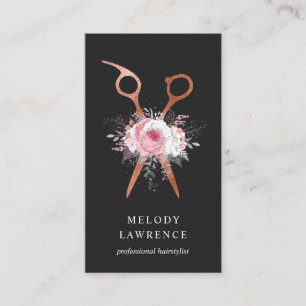Carte De Visite Elégante coiffeuse rose en cuivre