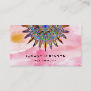 Carte De Visite Elégante couleur de l'eau Lotus Fleur Logo Yoga
