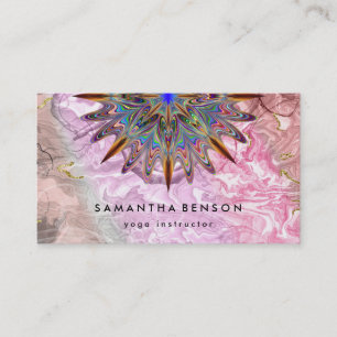 Carte De Visite Elégante Couleur d'eau Lotus Fleur Logo Yoga Entr