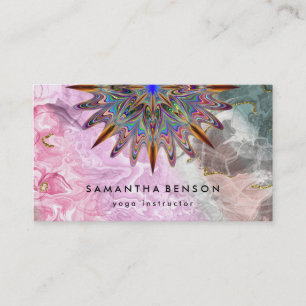 Carte De Visite Elégante Couleur d'eau Lotus Fleur Logo Yoga Entr