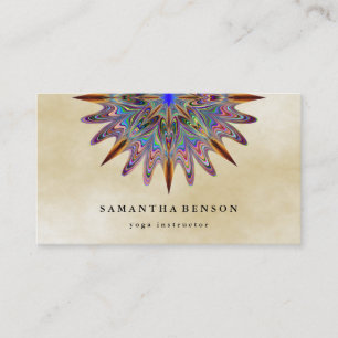 Carte De Visite Elégante Couleur d'eau Lotus Fleur Logo Yoga Entre