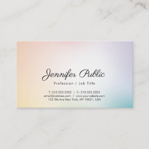 Carte De Visite Elégante Couleurs Movées Design minimaliste chic