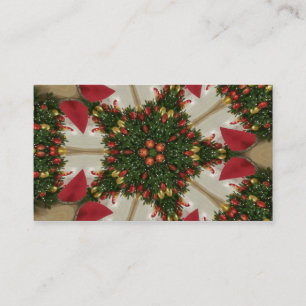 Carte De Visite Élégante couronne de Noël Rouge Vert Kaleidoscopiq