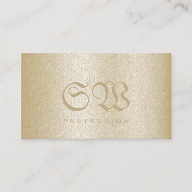 Carte De Visite Élégante crème Serpent Motif Couleurs claires Mono (Devant)