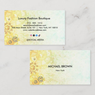 Carte de visite élégante de boutique de mode Gold