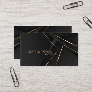 Carte de visite élégante en or noir de luxe pour a