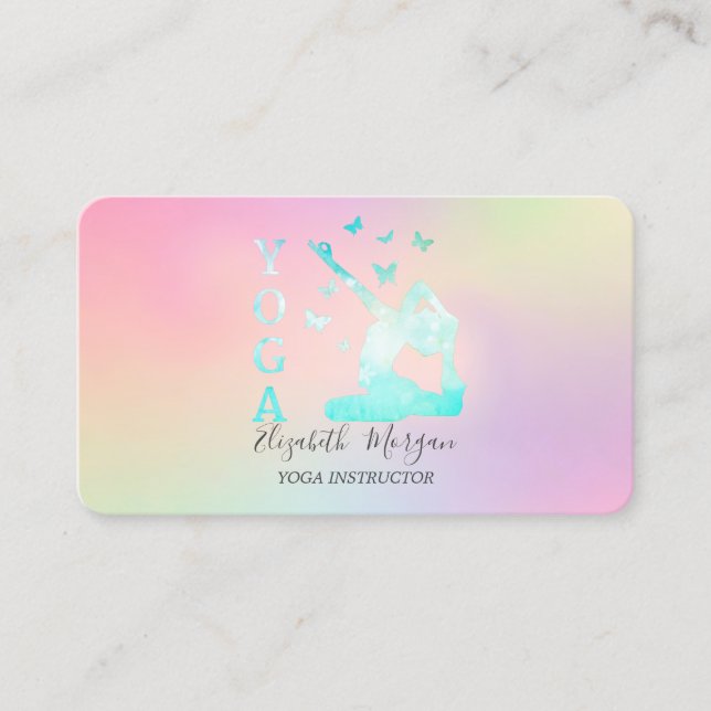 Carte De Visite Élégante enseignante de yoga pour femmes Ombre Hol (Devant)
