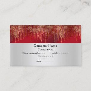 Carte De Visite élégante entreprise rouge étincelante or