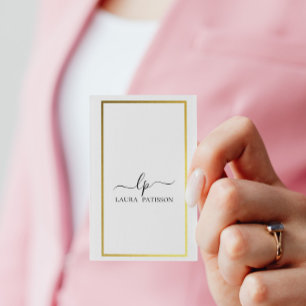 Carte de visite élégante et chic avec monogramme e