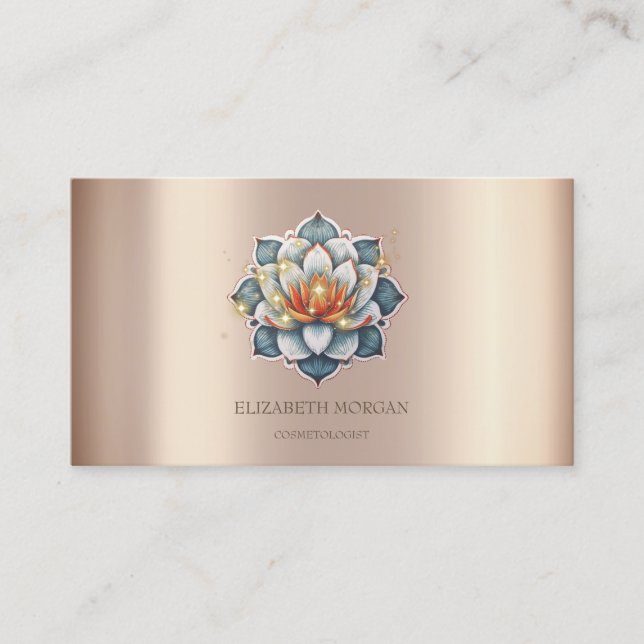 Carte De Visite Élégante et moderne Sparkle Lotus (Devant)