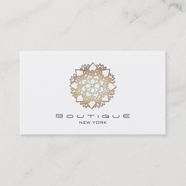 Carte De Visite Élégante Fleur de Lotus Blanc Simple Professionnel (Devant)