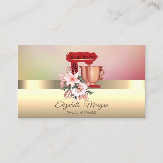 Carte De Visite Élégante Fleur de mélangeur chic moderne (Devant)