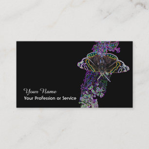 Carte De Visite Élégante fleur de papillon Neon Pop-Art