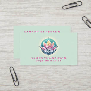 Carte De Visite Élégante Fleur Lotus Moderne