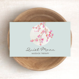 Carte De Visite Élégante fleurs de cerise rose