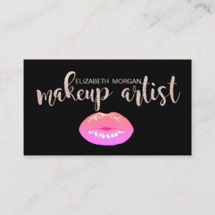 Carte De Visite Élégante Glitterie Moderne, Lèvres