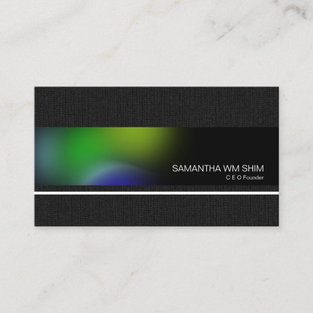 Carte De Visite Élégante Gris Grunge Aurora Splendor PDG Démarrage (Devant)