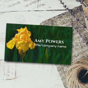 Carte De Visite élégante jaune Iris photographie de fleur nature