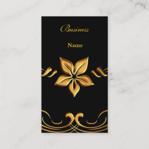 Carte de Visite Élégante Jaune Or Noir